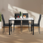   5-piece Dining Table Set   White   Marble Design Kitchen Table