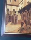 Vtg Sorrento Inlaid Wood Marquetry Picture St francis Assissi Cloister Italy Mcm