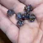 Antique Old Stock Blue Gold Murano Wedding Art Glass Bead Lot Of 12 8mm