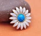 10x Daisy Flower Diy Leathercraft Western Saddle Headstall Turquoise Concho 32mm