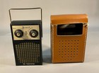 Vintage Jewel  10 Transistor Radio Working With Original Brown Leather Case