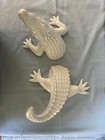 Ceramic Alligator Wall Mount Hanging Hooks 2 Piece Surfacing Gator Crocodile New