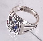 Eagle Scout Ring Vintage Sterling Silver Enamel Bsa Size 8 1940s