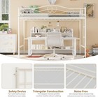 Twin Loft Bed Frame W  Ladder Heavy Duty Metal School Dorm Kids Teens Bedroom