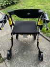 Medline Premium Empower Rollator Walker With Memory Foam Seat Black  300 Lb New