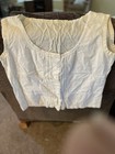 Vintage White Cotton Camisole With Tucks  Button Closure And Eyelet Trim