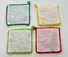 Vintage Hand Made Kitchen Decor Crochet Pot Holders Set Of 4 