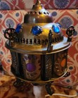 Antique Moroccan Lamp Middle Eastern Brass Marble Colors  rewired W  Led Bulb 