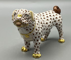 Herend Dog Figurine - Pug Lola - Chocolate Brown Fishnet Svhbr2
