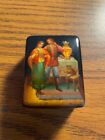 Vtg Russian Unique Hand Painted Lacquer Box Fedoskino  gift  Signed By Pashnina