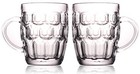 1 Pint Dimpled Beer Mug Set Of 2 - Heavy British Pub Thick Glass With Large