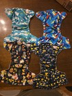 Sunbaby One Size Lot Of 4  Printed Cloth Diaper Covers