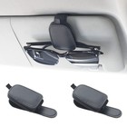 Magnetic Leather Sunglasses Holder For Car Visor - 2 Pack Black Accessories