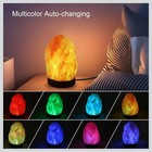 Pink Salt Lamp Multicolor Led Light 4  H X 3  D Natural Crystal Rock
