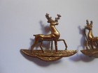 Pair  Hertfordshire Regiment Collar Badges Converted To Lapel  S h Brooches