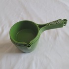 3 Vintage Measuring Cups Green White Floral Handle 1  1 2  1 3 Retro Cottagecore