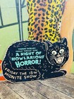 Vintage C  1970 A Night Of Howlarious Horror Spook Show Sign Halloween Black Cat