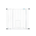 Walk Through Metal Dog Pet Gate Extra Wide W  Additional Small Door Home White