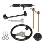 Go Kart Steering Wheel Shaft Assembly Tie Rod Gear Rack Pinion Atv Buggy Quad Us