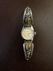 Vintage 1970 s Caravelle N7 Ladies Watch With Vintage Tiger Eye Watch Tips