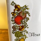 Vtg Mcm Cheinco Metal Flour Cannister Spice Of Life Mushroom Vegetable Kitchen