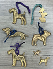 Vintage Brass Dog Pendant Charm Lot Airedale Poodle Frenchie Retriever Dachshund