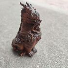 Vintage Carved Beautiful Sculpture Dragon Figurine Statue Wood Wooden Decor