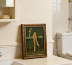 Vintage Gold Framed Bathroom Wall Art  Funky Modern Woman With Dirty Martini Bar