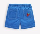 Nwt Mini Boden Pull-on Cotton Canvas Shorts  Embroidery Fruits