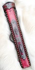 Volturi Brogue Ll Genuine Leather Hand Tooled Leather Cue Case  Black red 4x8