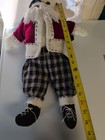 Primitive Fabric Santa Claus Stuffed Rag Doll Farmhouse Christmas W toy Sack 