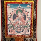 Orignial Guru Rinpoche Tibetan Thangka Painting print Silk Brocade Handmade