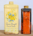 Vintage Advertising Perfume Talcum Powder Tin Emeraude Coty  Egyptian   Lot Of 4