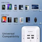 5 Outlet Extender Surge Protector Multi Plug Wall Adapter Usb Charger Ports With