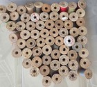 Lot Of 60  Vintage Wooden Thread Spools Mostly Belding Brand  Assorted Sizes 