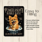 Pomeranian Bubble Bath Sign Bathroom Bathtub Dog Metal Tin Gift Handmade Art