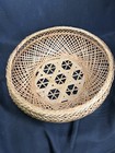 Unique Vintage Handmade Rattan Wicker Raffia Round Woven Storage Basket 9   