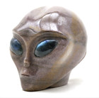 Xl Charming Purple Aventurine Crystal Alien Head With Labradorite Gemstone Eyes