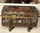 Very Fine Antique Japanese Meiji Period Cloisonn   Enamel   Gilt Phoenix Box