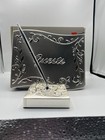 Silver Traditional Wedding Guest Book And Pen Set