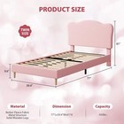 Upholstered Twin Size Bed Platform Frame For Girls Modern Style  Easy Assembly