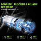 Electric Bicycle Conversion Kit 48v 2000w Brushless Front Rear Hub Wheel Motor