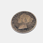 1872-h Canada Newfoundland 10 Cents Queen Victoria Sterling Silver Coin Graffiti