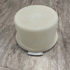 Vintage Tupperware Round Cake Holder Carrier With White Base With Handles