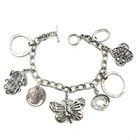 Hob Mexico Sterling Silver Charm Bracelet  Toggle Clasp 7 5 8    Long 34 9g