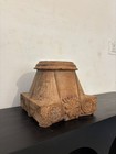 Antique Wooden Column Base Candle Holder   Hand-carved Architectural Salvage