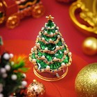 Hand Painted Enameled Green Christmas Tree Decorative Jewelry Trinket Box Hinged