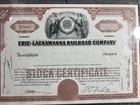 Vintage Railroad Stock Certificates Erie Lackawanna 1965 Reading 1974 Framed