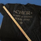 Vtg Cher Concert Tee Women   s Xl Black 1990 Heart Of Stone Tour Front  back 