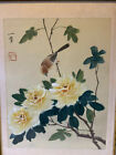 Vintage Asian Chinese Or Japanese Signed Painting On Silk W  Birds   Flowers
